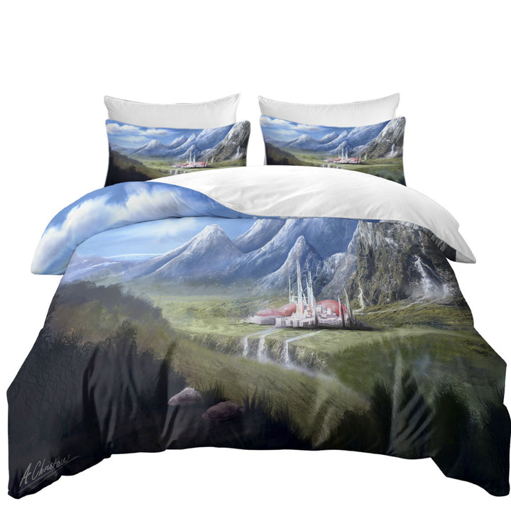 Coverlet with The City of Kiria Fantasy Art