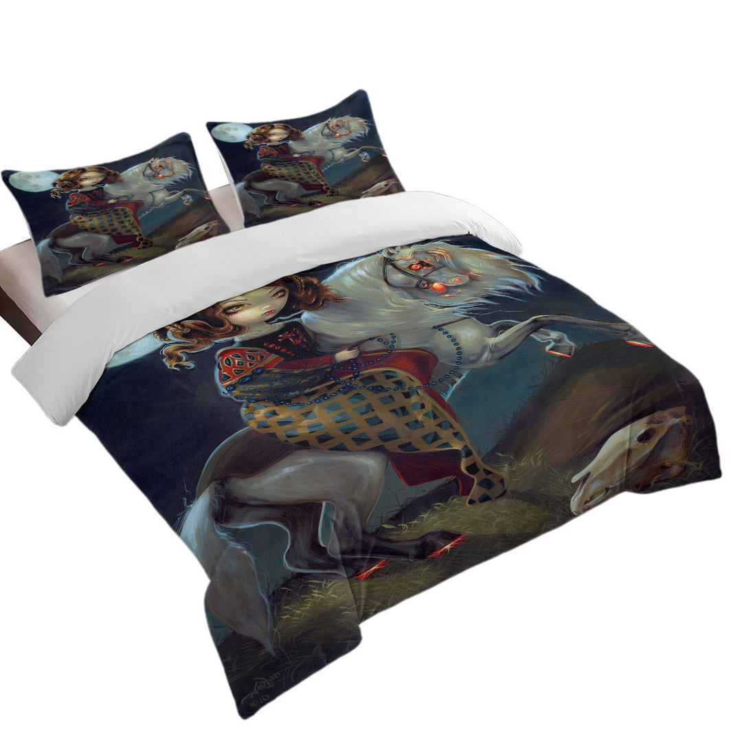 Coverlet with Vampire Maiden on Horse I Vampiri Notte a Cavalla