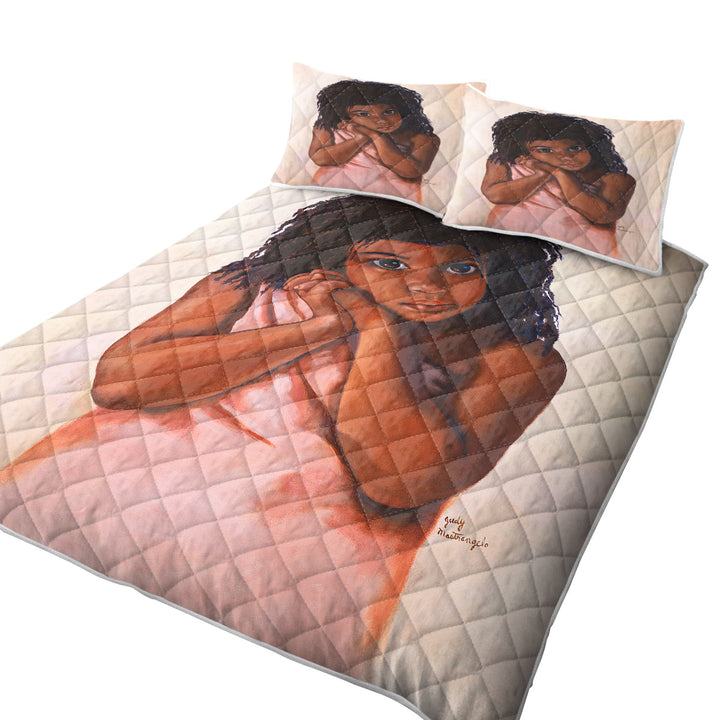 Coverlets with Adorable Art Cute Black Girl