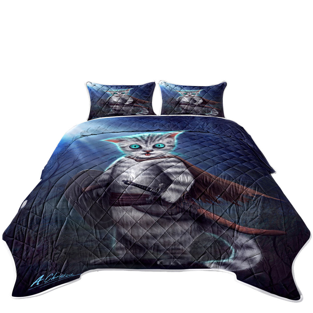 Coverlets with Cool Blue Eyed Dagar the Cat