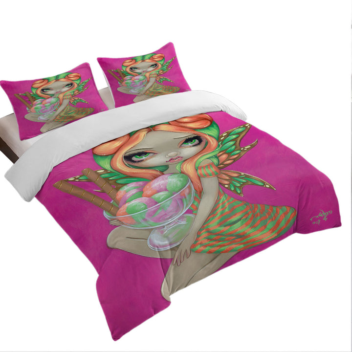 Coverlets with Cute Candy Lover Big Eyed Rainbow Sherbet Fairy