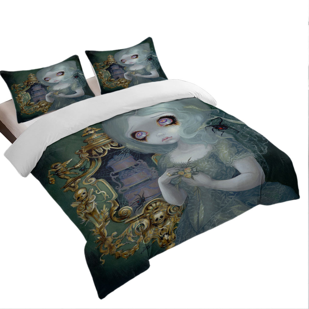 Coverlets with Dark Art Miss Havisham Ghostly Pale Beautiful Girl