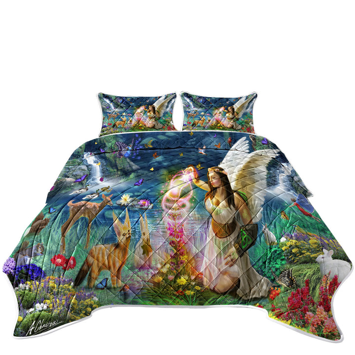 Coverlets with Fairy Tale Forest with a Beautiful Fairy Goddess