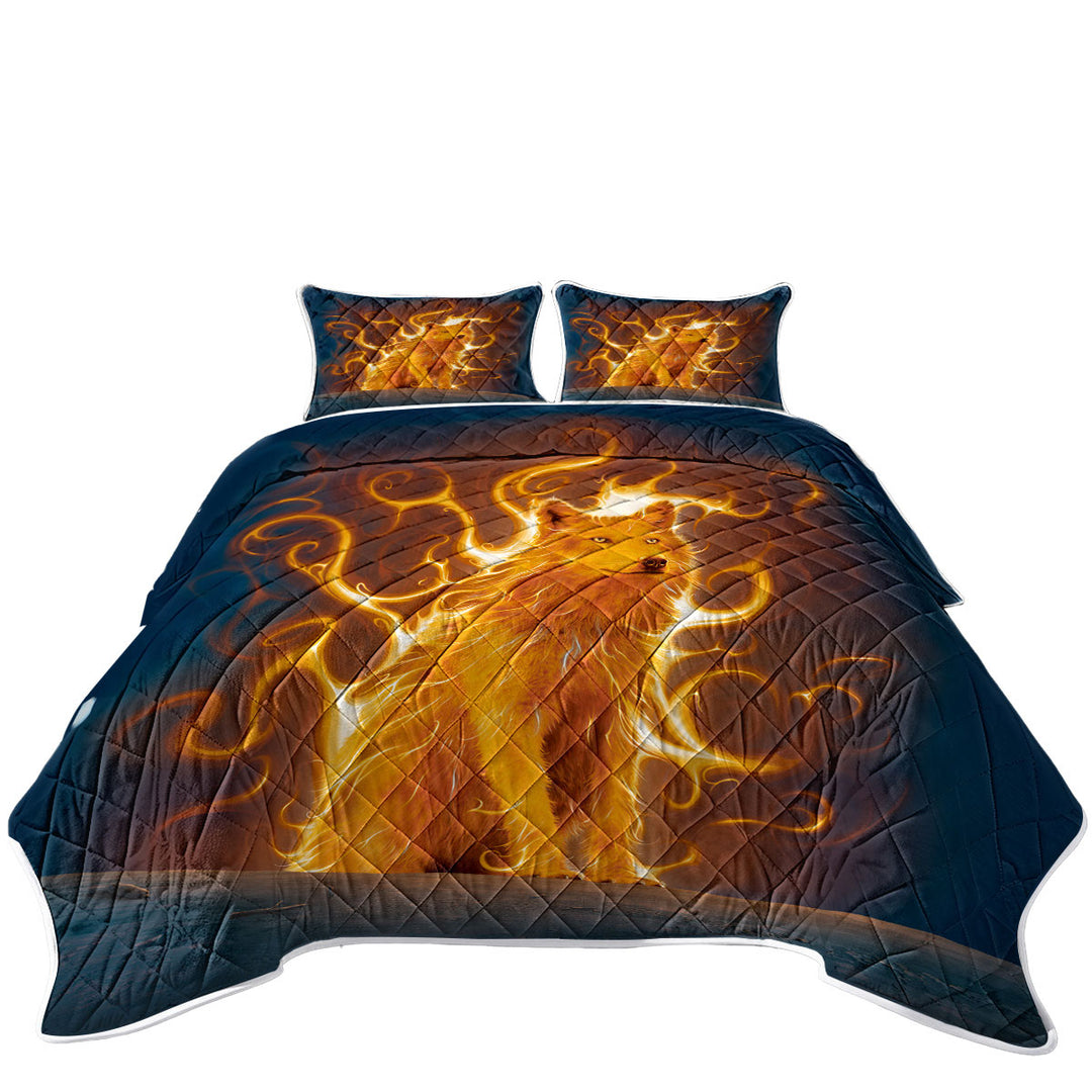 Coverlets with Fantasy Animal Art Phoenix Wolf