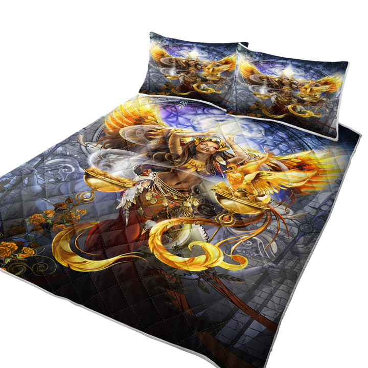 Coverlets with Fantasy Art Beautiful Woman Angel