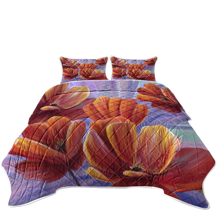 Coverlets with Floral Art the Bloom of the Poppy