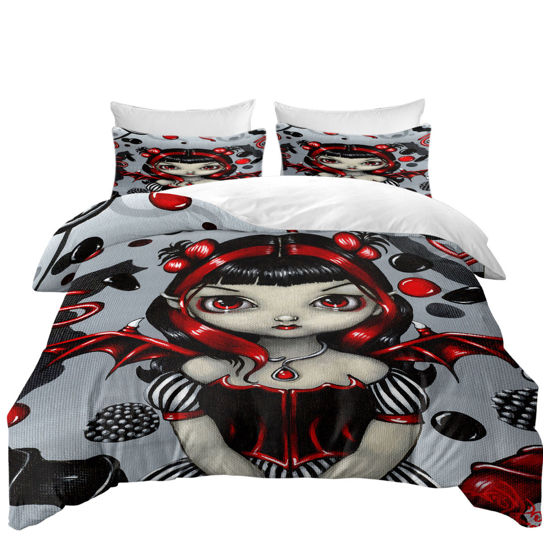 Coverlets with Goth Red and Black Licorice Fairy