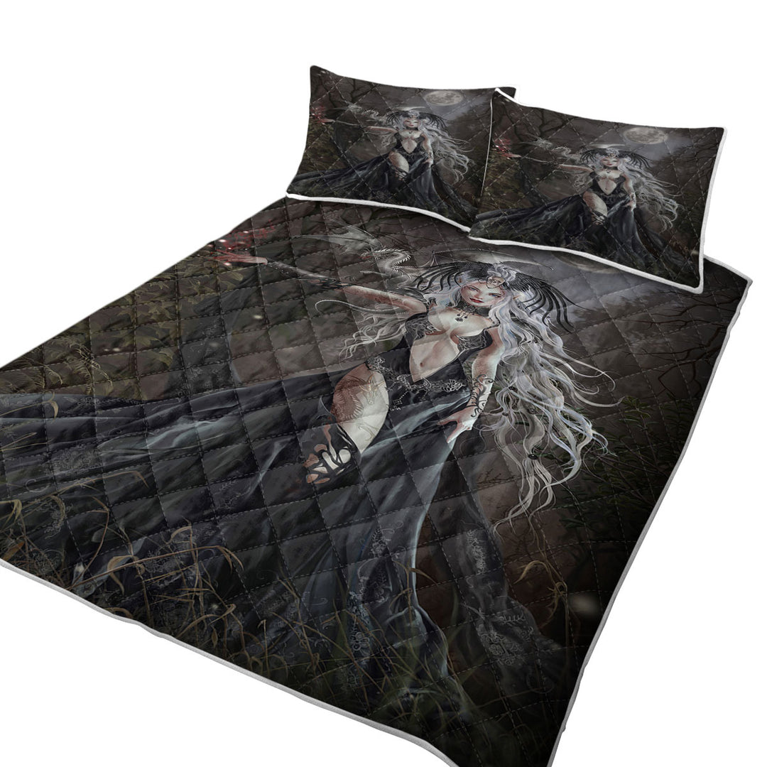 Coverlets with Gothic Fantasy Art My Queen of Havoc and Dragon