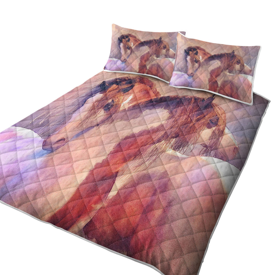 Coverlets with Harmony Beautiful Horses Art