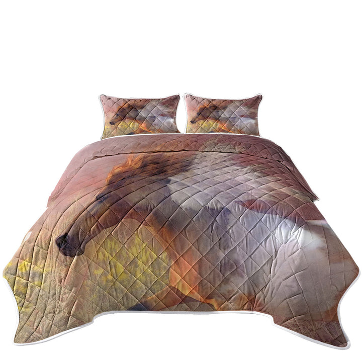 Coverlets with Horses Art Twilight Run Wild Horse