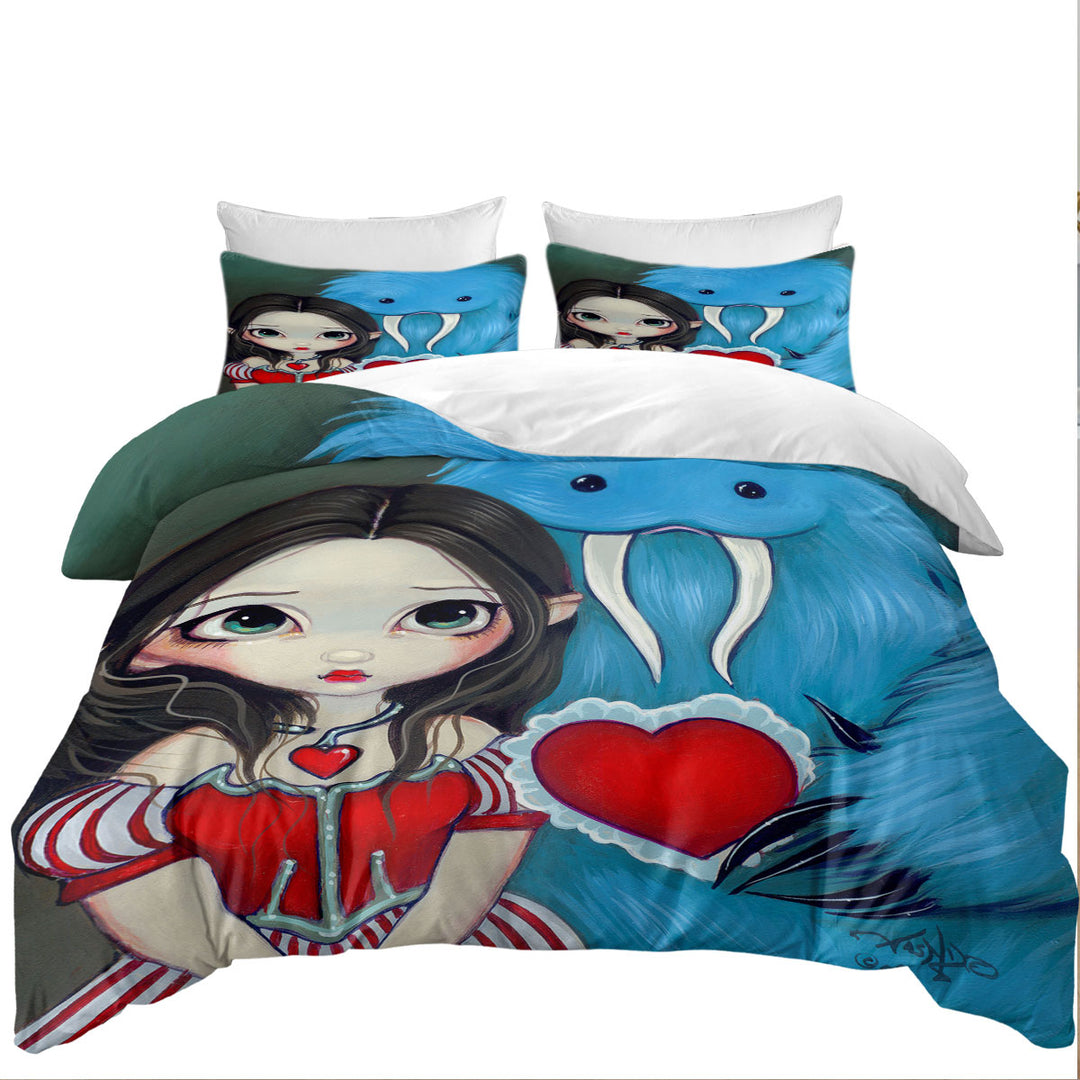 Coverlets with My Very Strange Valentine Adorable Maiden and Yeti