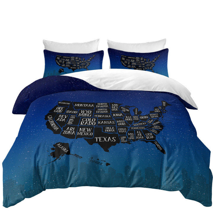 Coverlets with Night USA Map