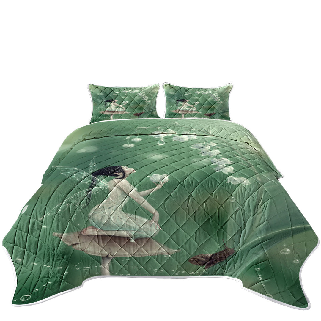 Coverlets with Snail and Cute Little Fairy the Lily of the Valley