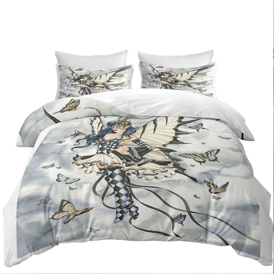 Coverlets with Symphony in Black and White Butterflies Fairy