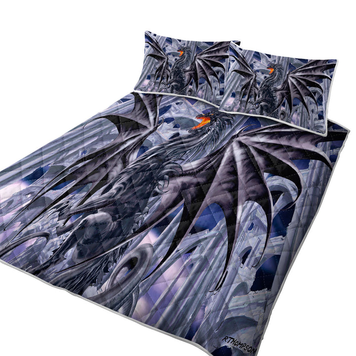 Coverlets with Thunderstrike Powerful Black Dragon