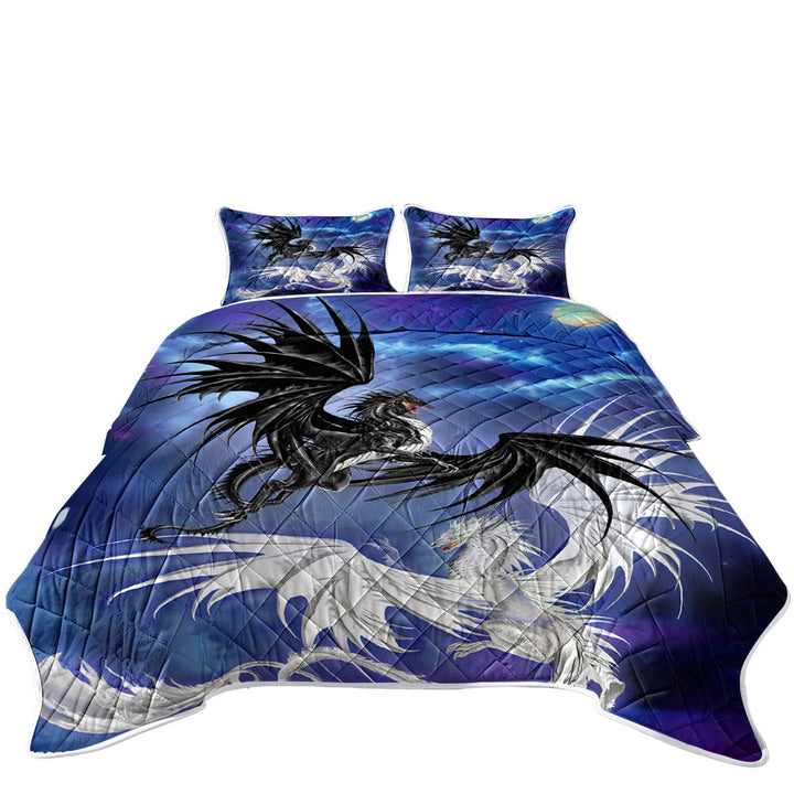 Coverlets with Twilight Duel Black vs White Dragons