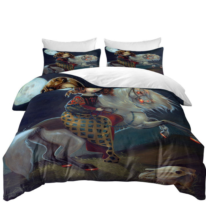 Coverlets with Vampire Maiden on Horse I Vampiri Notte a Cavalla