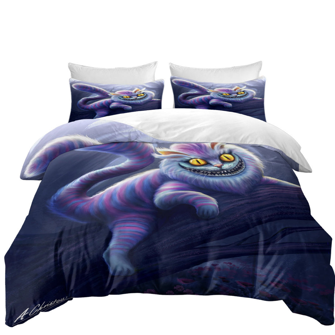 Coverlets with Wonderland Purple Cat