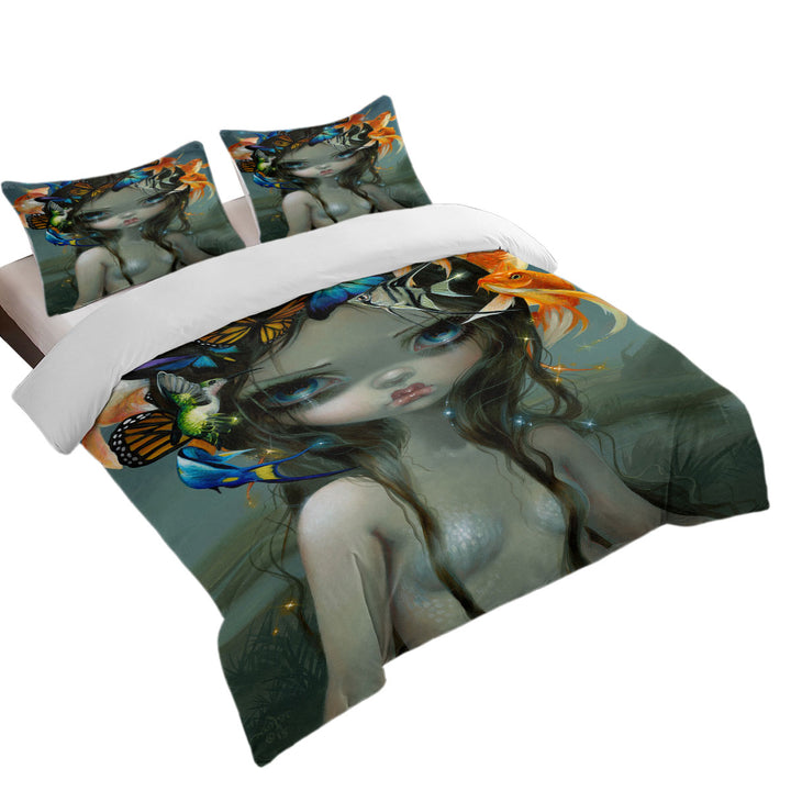 Crown of Air and Water Beautiful Mermaid Queen Size Duvet Cover