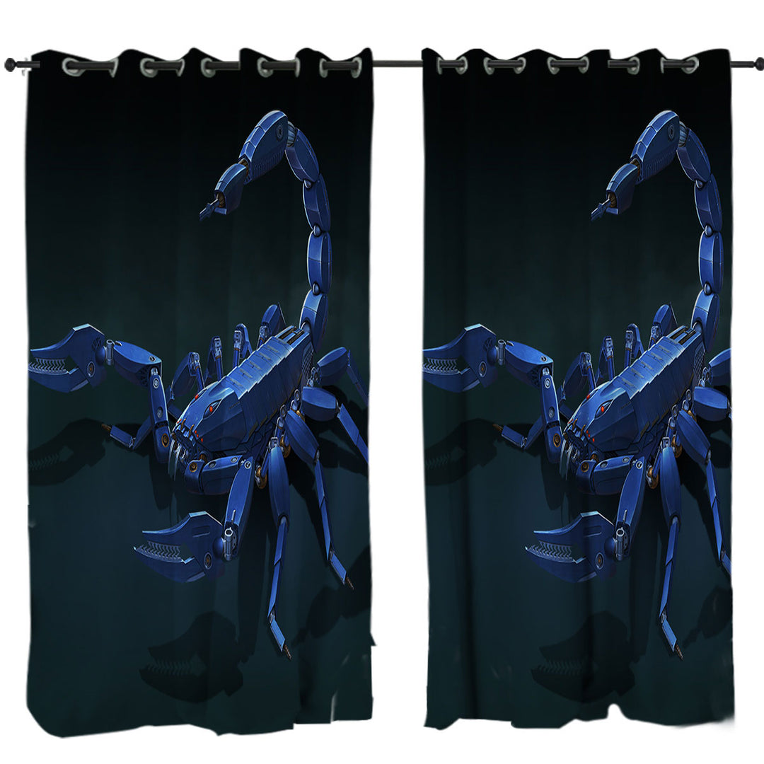 Curtain with Cool Science Fiction Art Metal Scorpion