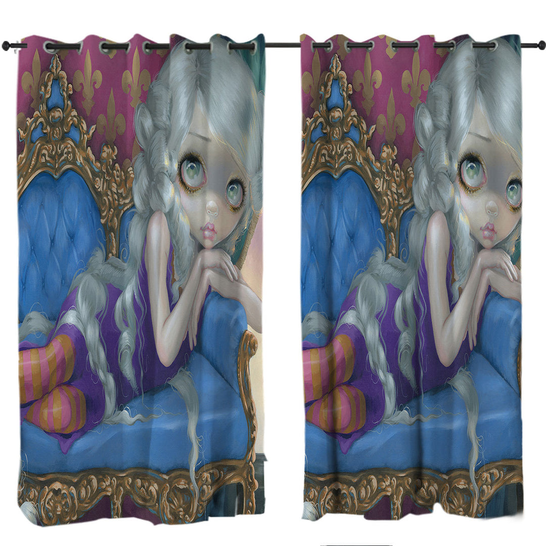 Curtain with Fine Rococo Style Art Rapunzel at Twilight