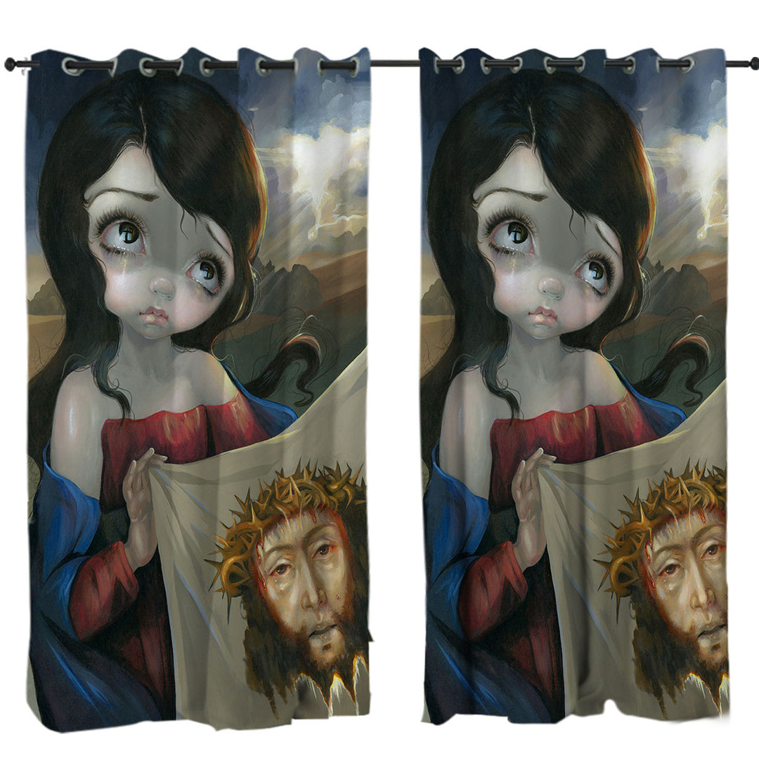 Curtain with Historical Christian Art Veronica_s Veil