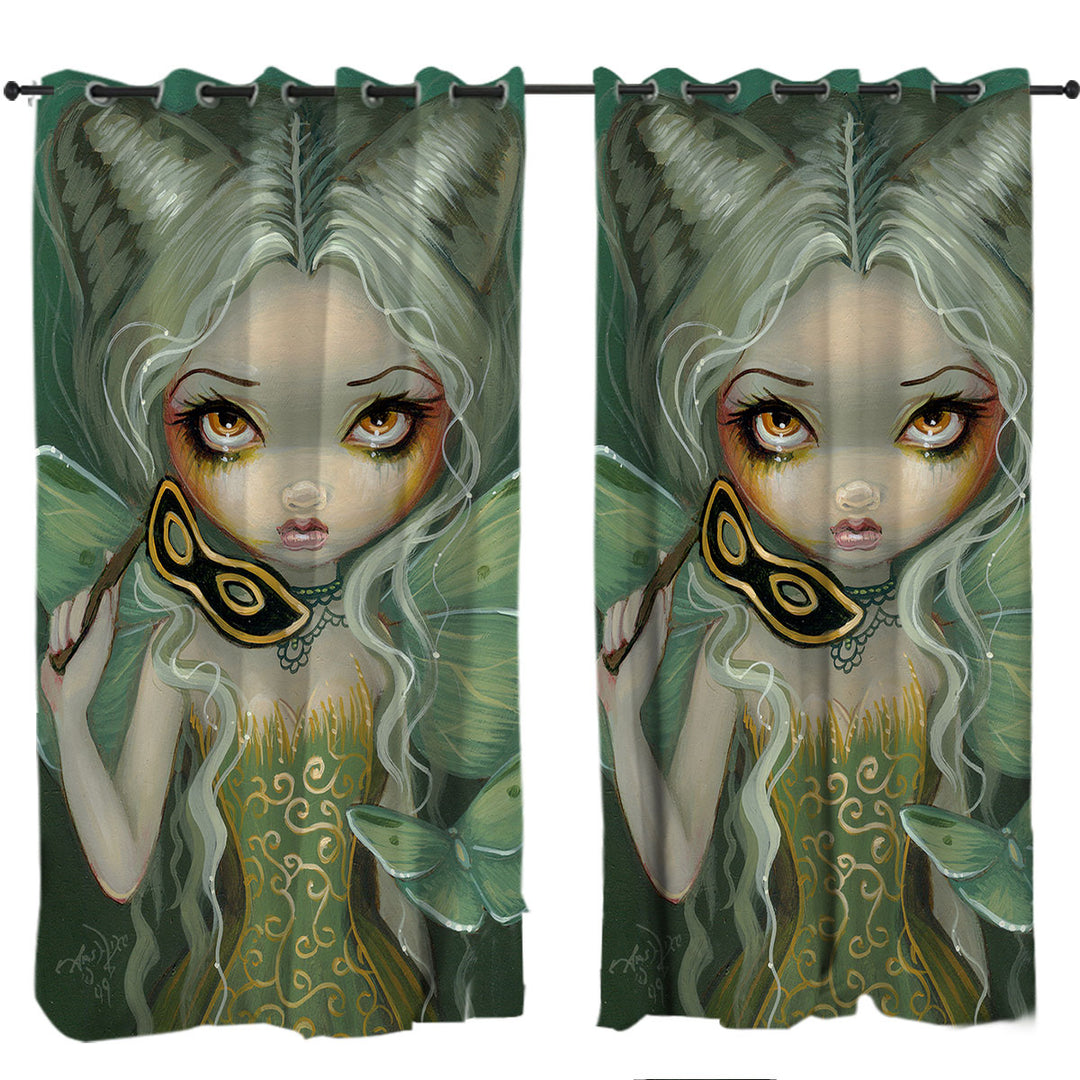 Curtain with Masquerade of Moths Beautiful Fairy Maiden