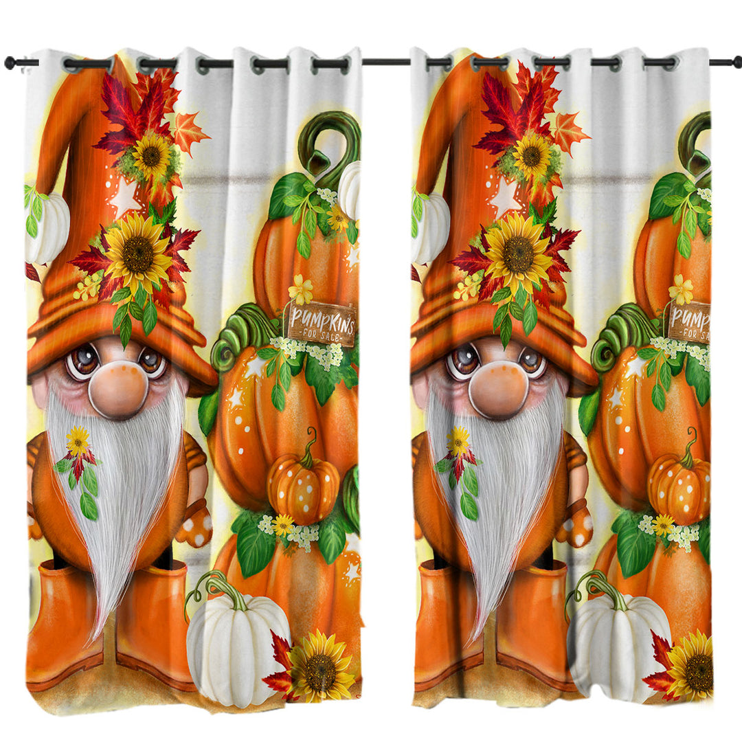 Curtain with Orange Autumn Pumpkins for Sale Lil Gnome