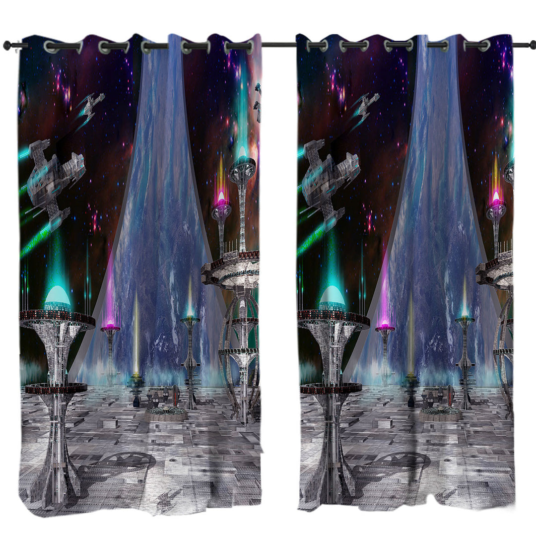 Curtain with Science Fiction Art Ring World