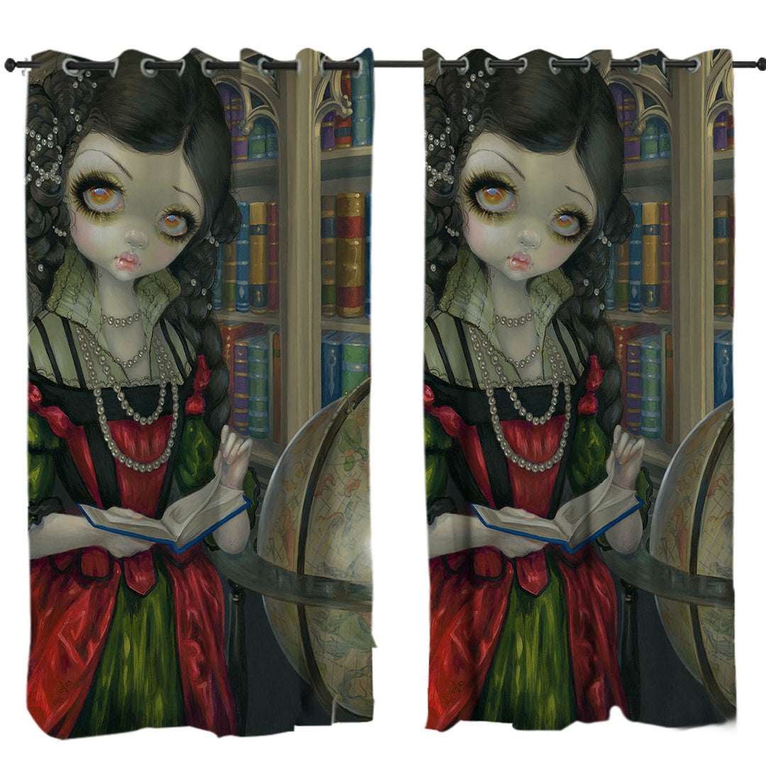 Curtain with The Vampires Dark Library I Vampiri La Libreria