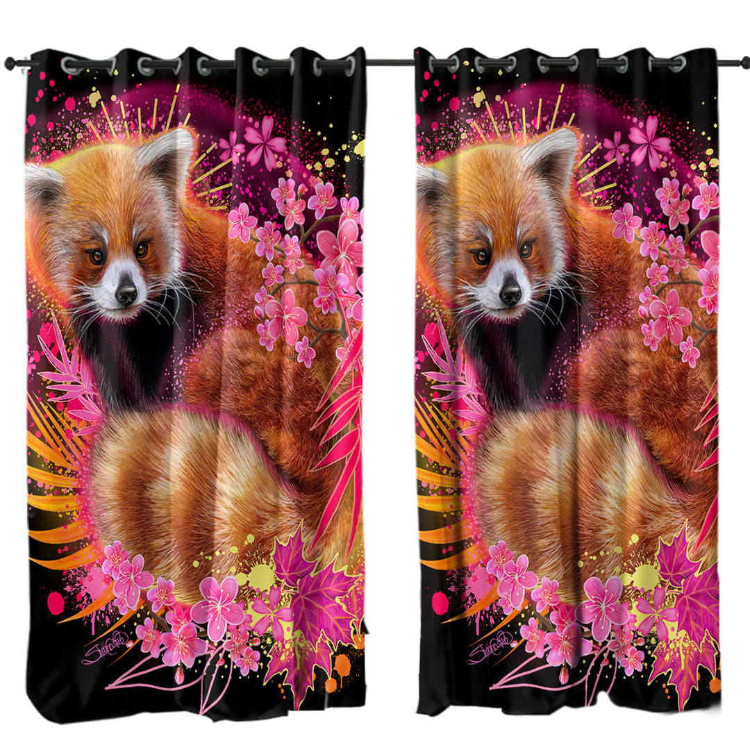 Curtains for Bedroom with Red Panda Spirit