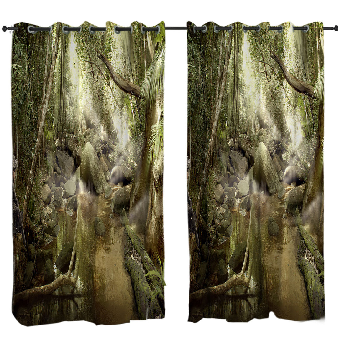 Curtains for Living Room with Science Fiction Jungle