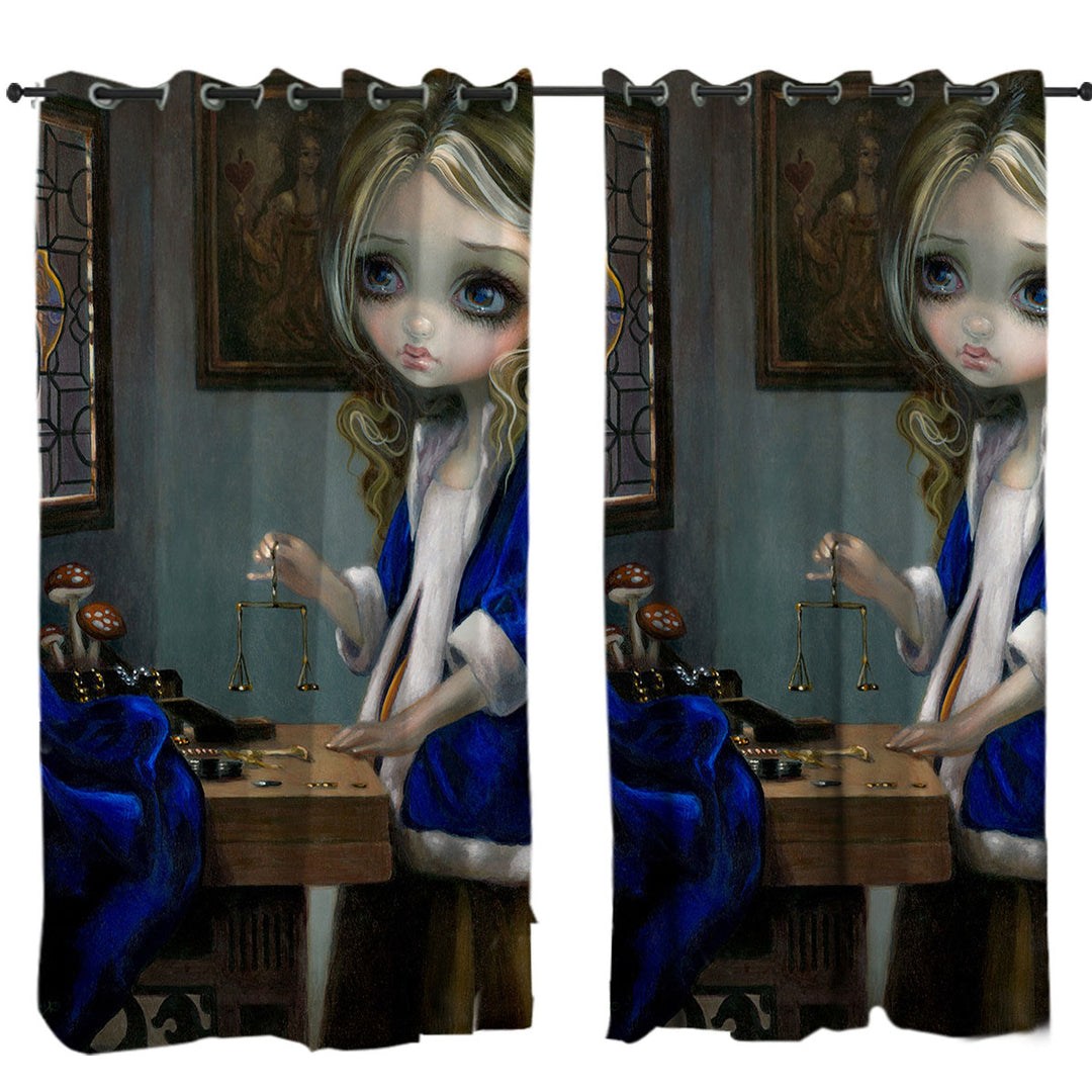 Curtains with Alice Through a Vermeer Glass