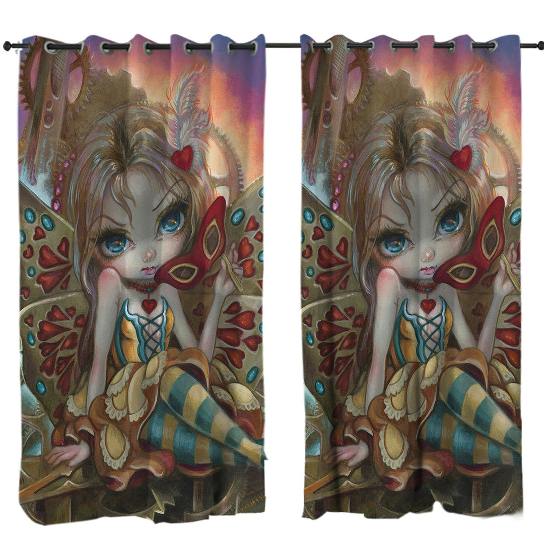 Curtains with Clockwork Valentine Masquerade Cute Fairy Girl