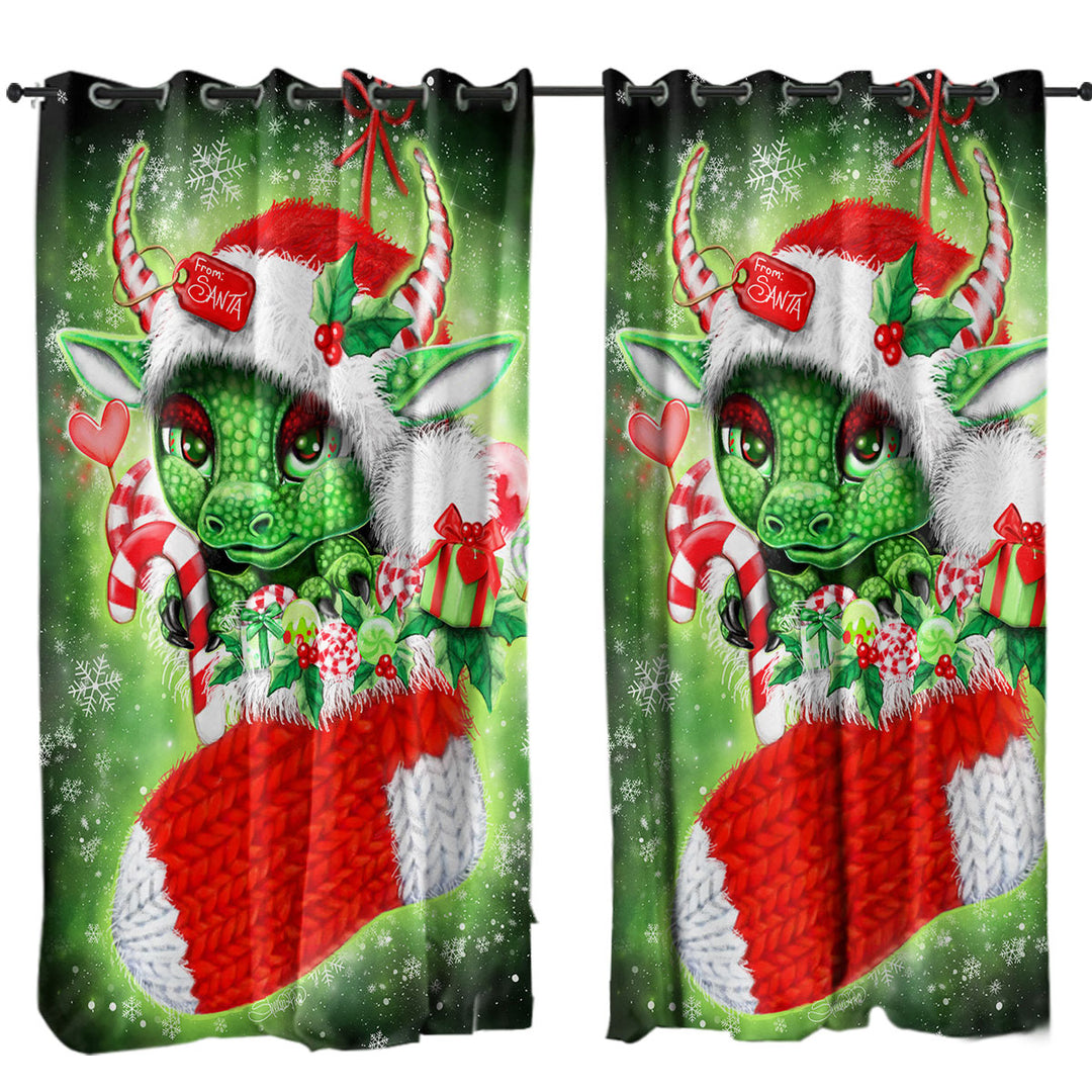 Curtains with Cute Christmas Stocking Stuffer Lil Dragon