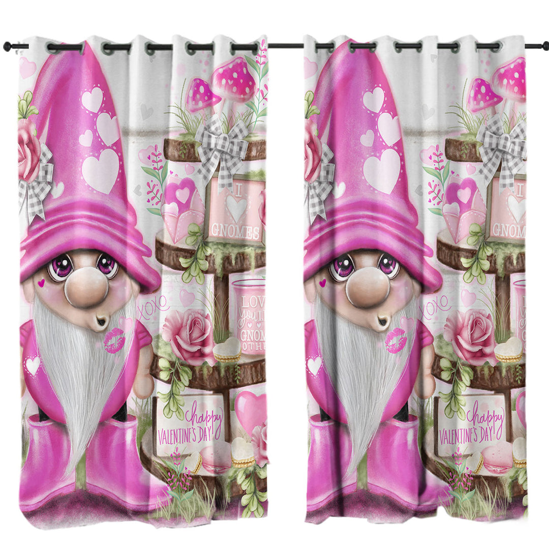 Curtains with Love Pink Valentine Lil Gnome