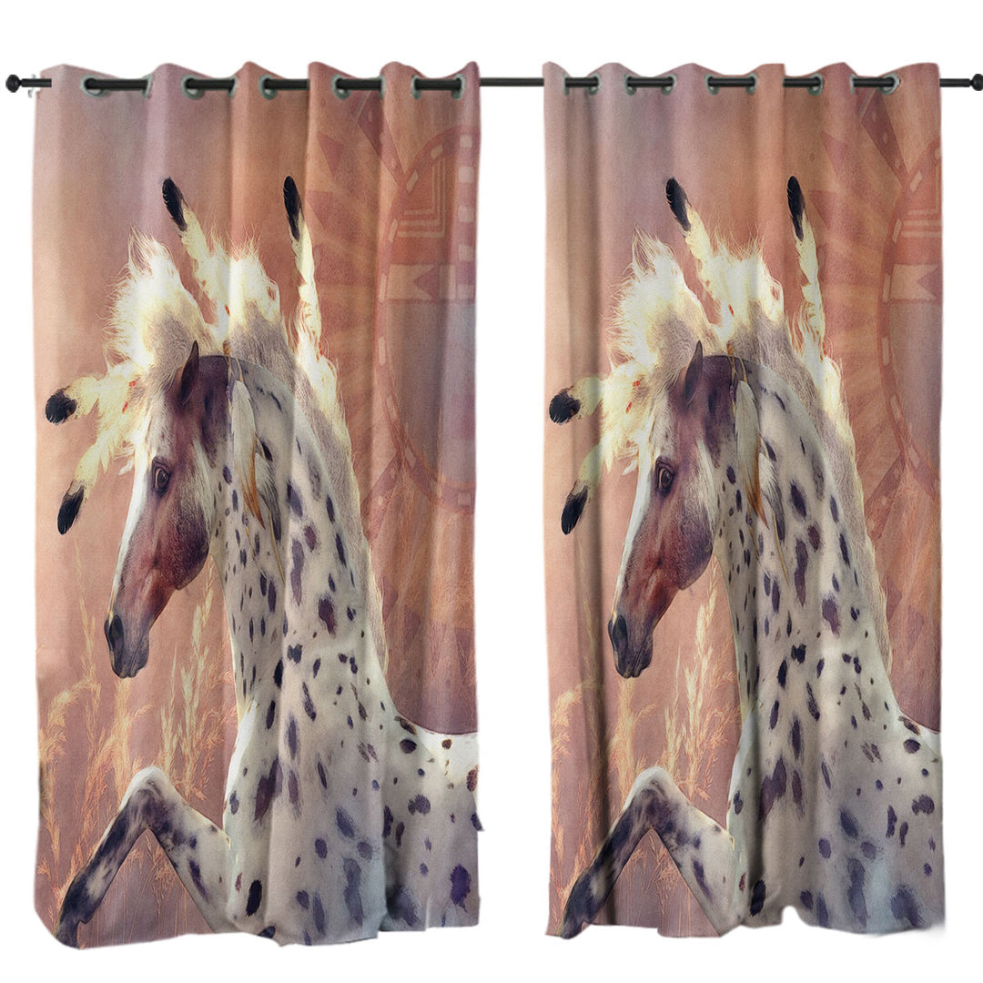 Curtains with Native American Horses Art the Prairie Wind