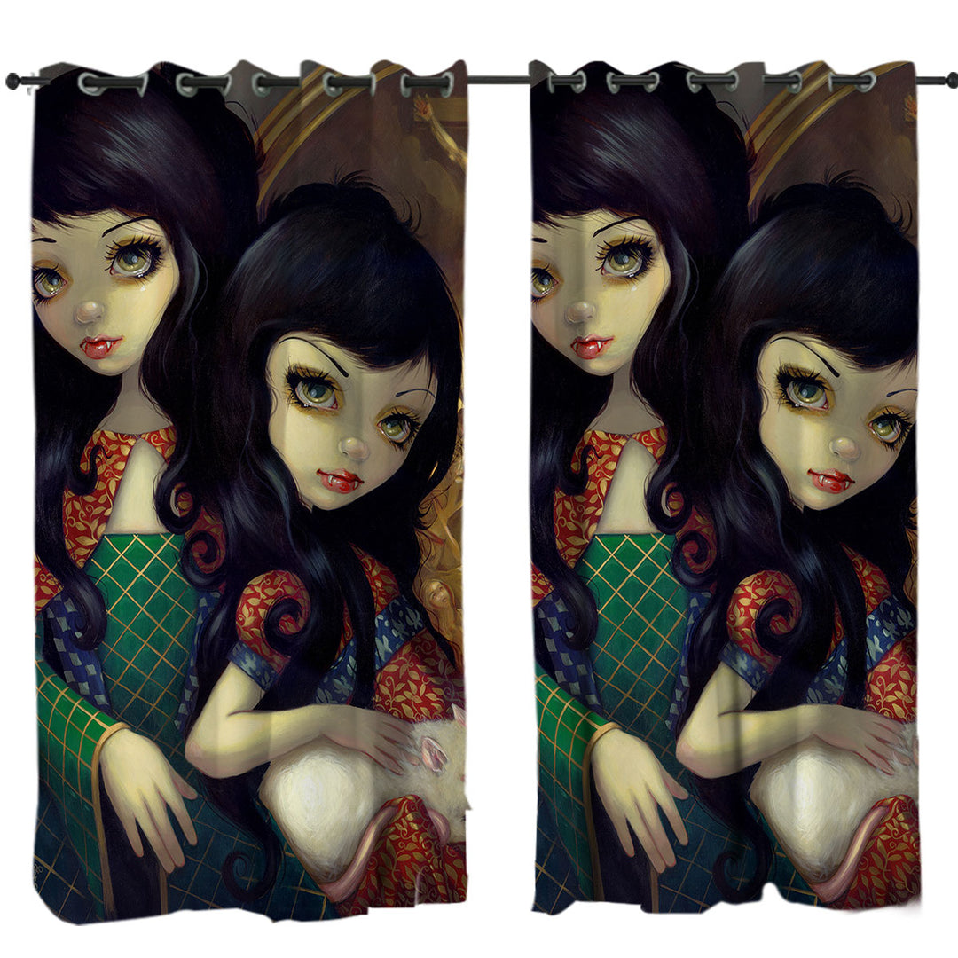 Curtains with The Vampires Dark Art I Vampiri La Sorelle