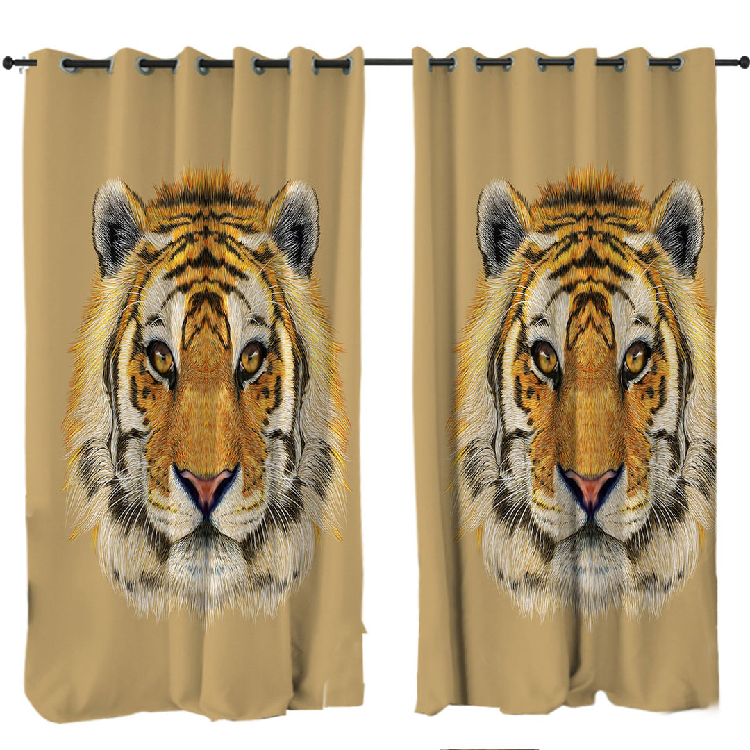 Curtains with Tiger Portrait