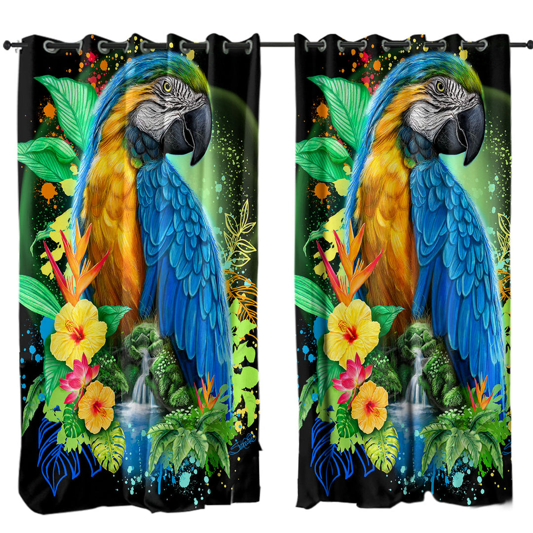 Curtains with Tropical Spirit Ara Macaw