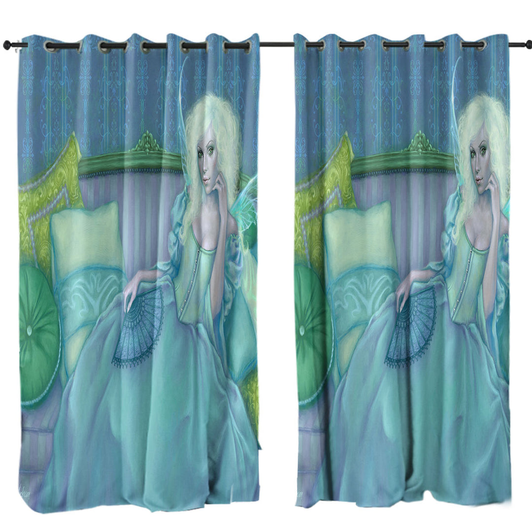 Curtains with Vintage Fantasy Art Painting the Green Fairy