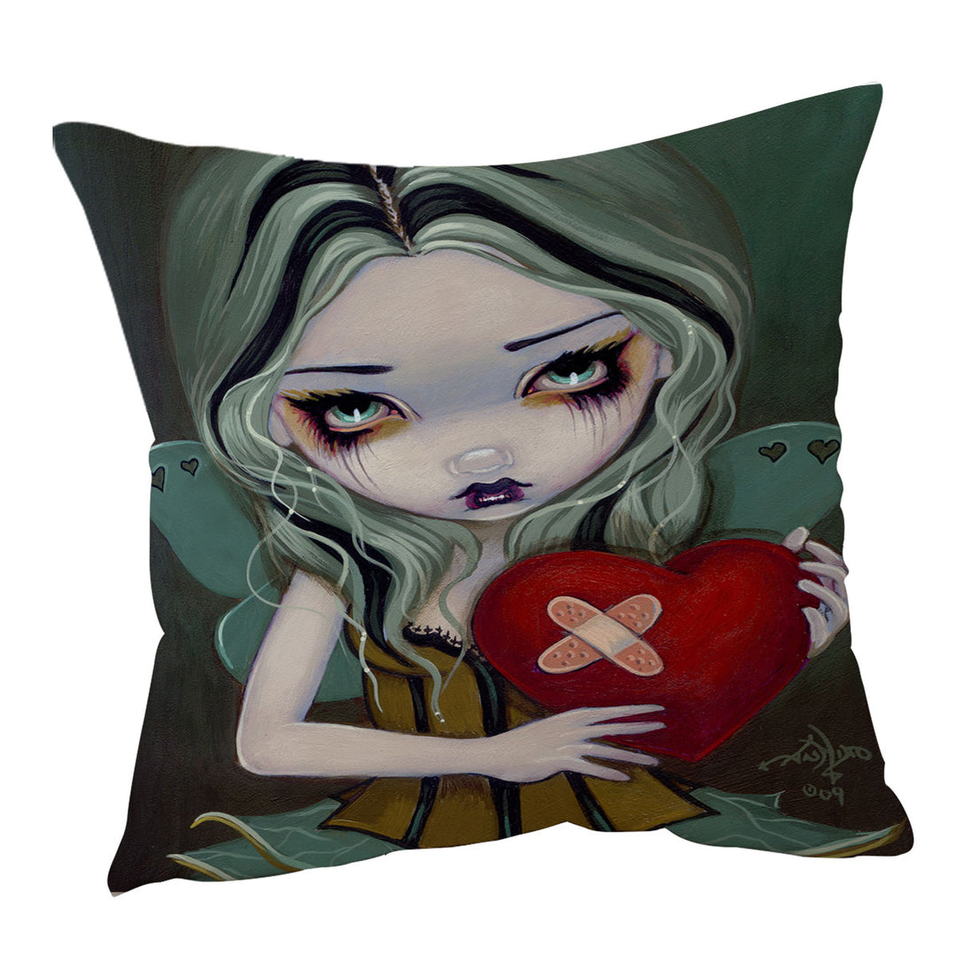 Cushion Covers of Melancholy Valentine Mending a Broken Heart Fairy