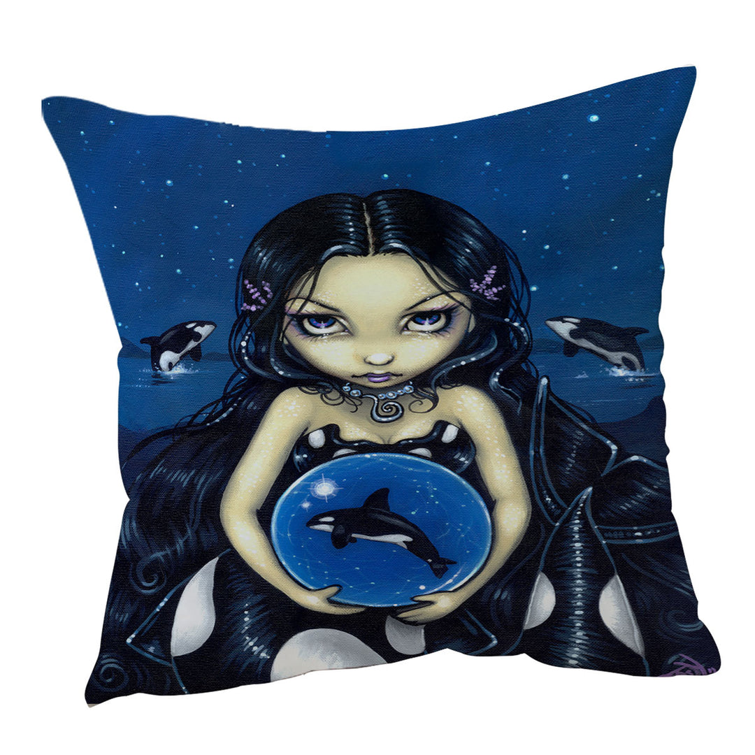 Cushion Covers with Orca Magic Killer Whale Tail Mermaid