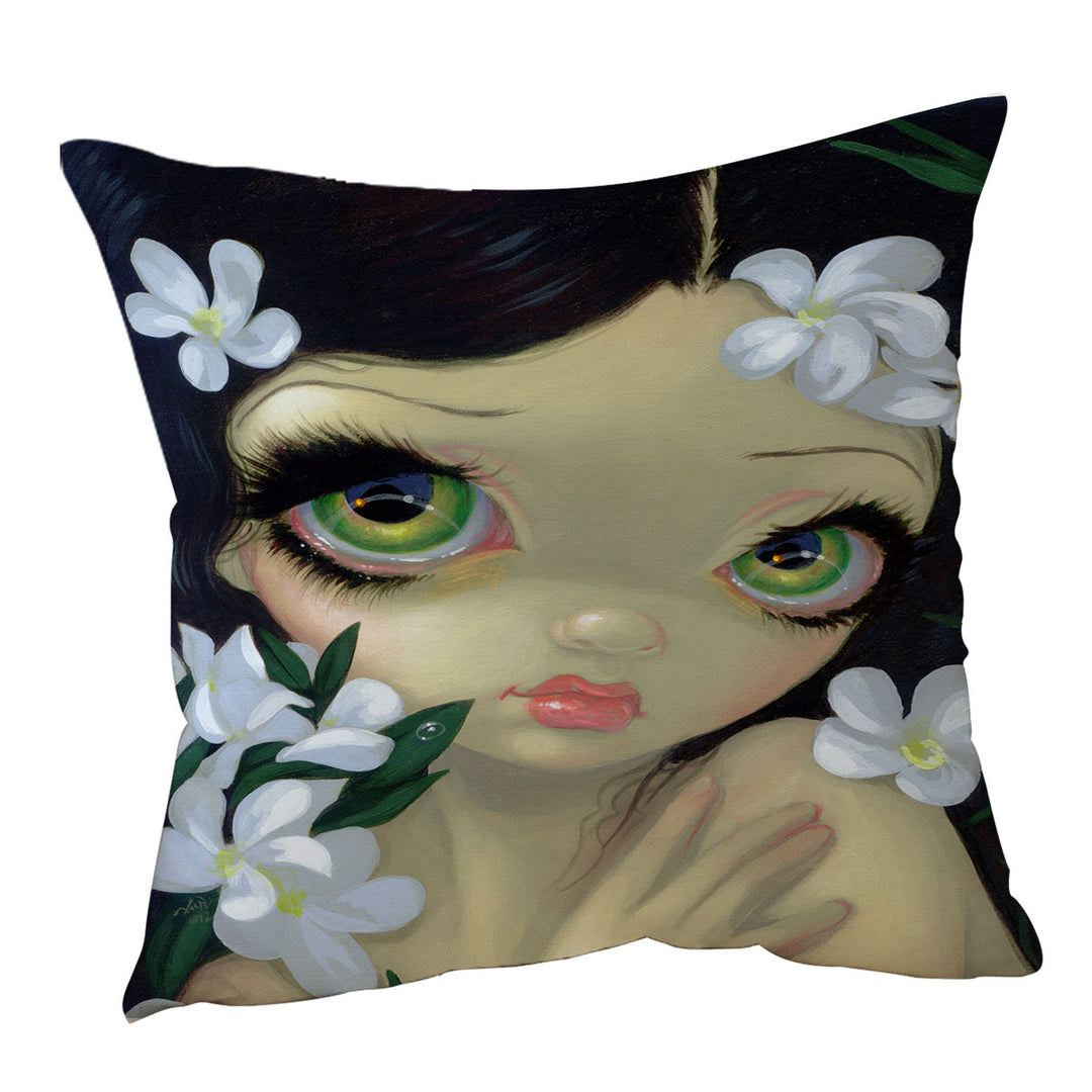 Cushion Covers with Poisonous Beauties White Oleander Girl and Flowers