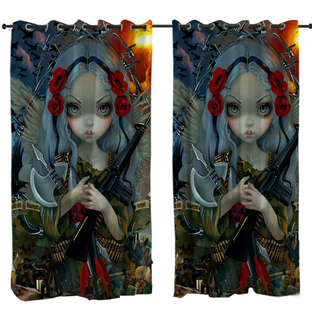 Custom Curtains with History Art Unseelie Court War Beautiful Angel Girl