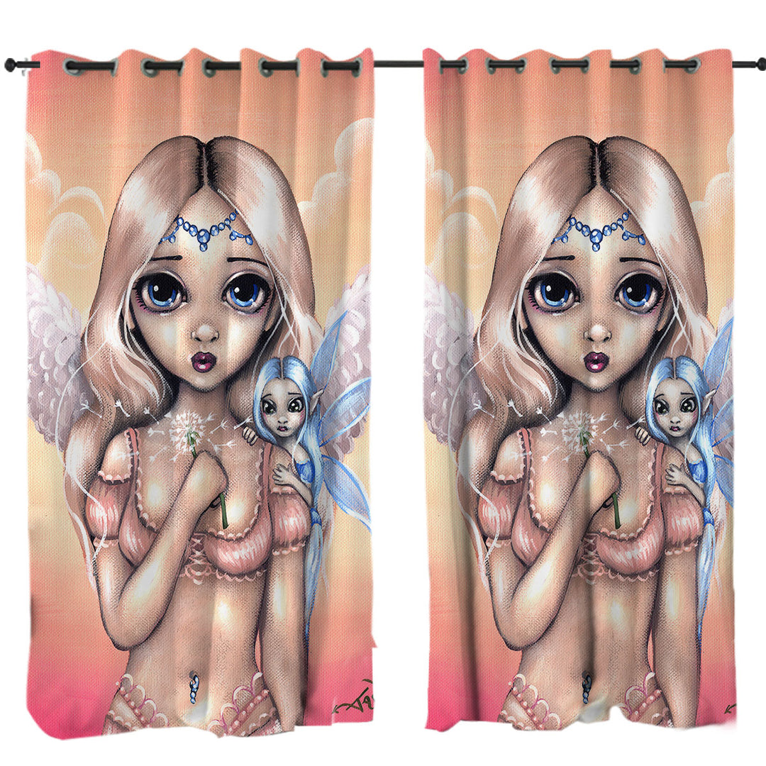 Custom Curtains with Making a Wish Angelic Fairy and her Pixie Friend