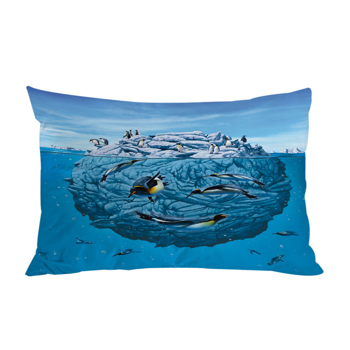 Custom Pillow Cases with Animals Art Colony of Penguins