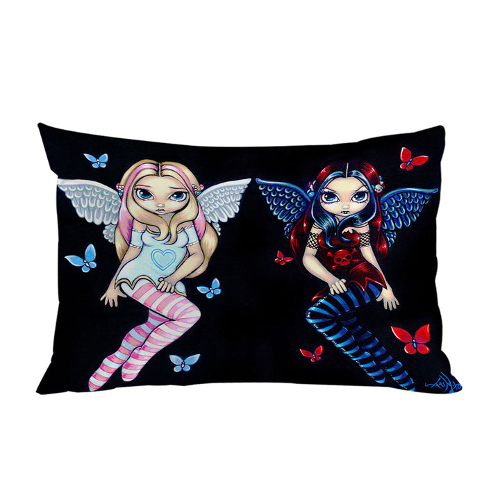 Custom Pillow Cases with Two Fairies Sisters Hope and Despair