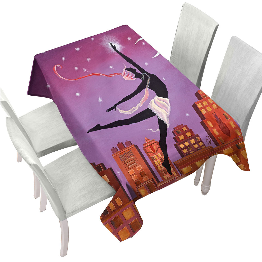 Custom table Covers with Art Deco Arabesque Night City Dancing Painting