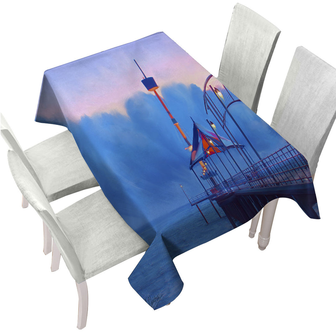 Custom table Covers with Art Painting Brighton Beach Sunset